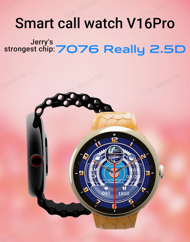 Reloj inteligente 7 en 1 con correa, reloj deportivo para hombres y mujeres, pantalla AMOLED, GPS, llamadas Bluetooth, reloj inteligente resistente al agua para Android IOS 2025, nuevo