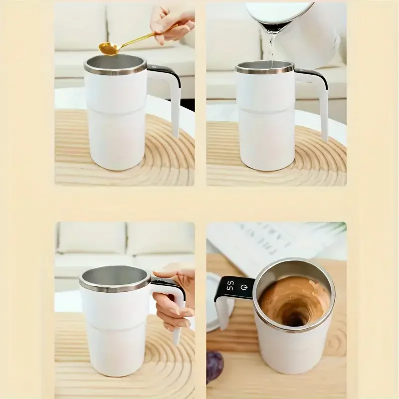 Pantalla LED de taza de caf&eacute; mezcladora inteligente | Carga USB | funci&oacute;n de mezcla magn&eacute;tica