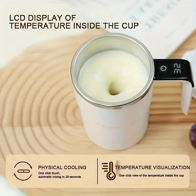 Pantalla LED de taza de caf&eacute; mezcladora inteligente | Carga USB | funci&oacute;n de mezcla magn&eacute;tica