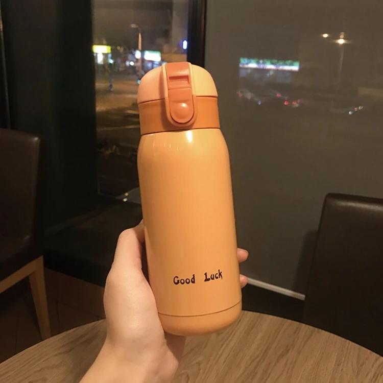 Mini termo de 200/350ml, taza de caf&eacute; t&eacute;rmica de acero inoxidable, termo port&aacute;til, botella de agua aislada con tapa de bot&oacute;n