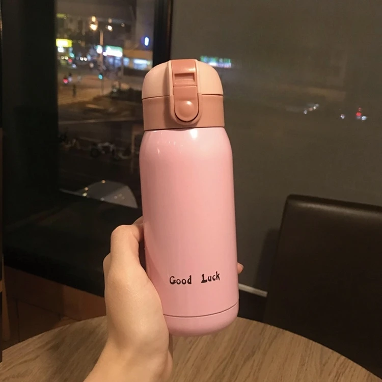 Mini termo de 200/350ml, taza de caf&eacute; t&eacute;rmica de acero inoxidable, termo port&aacute;til, botella de agua aislada con tapa de bot&oacute;n