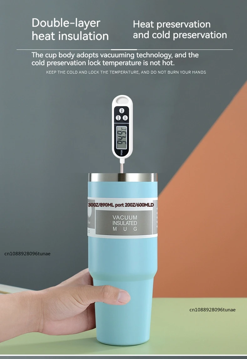 Botella de agua t&eacute;rmica de 20oz/30oz con pajita, taza de caf&eacute; de acero inoxidable para coche, mantiene el fr&iacute;o y el calor, taza t&eacute;rmica, frascos de vac&iacute;o