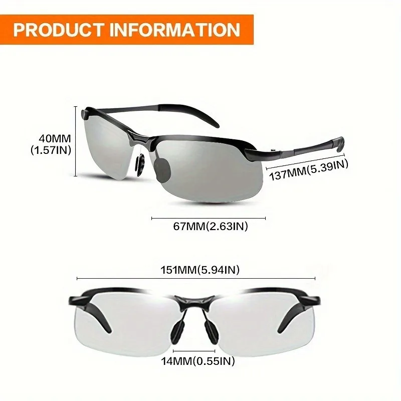 Gafas polarizadas de moda con funciones visuales diurnas y nocturnas, resistentes a los arañazos, protección UV. Gafas polarizadas de moda con funciones visuales diurnas y nocturnas, resistentes a los arañazos, protección UV.
