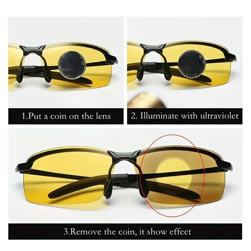 Gafas polarizadas de moda con funciones visuales diurnas y nocturnas, resistentes a los arañazos, protección UV. Gafas polarizadas de moda con funciones visuales diurnas y nocturnas, resistentes a los arañazos, protección UV.