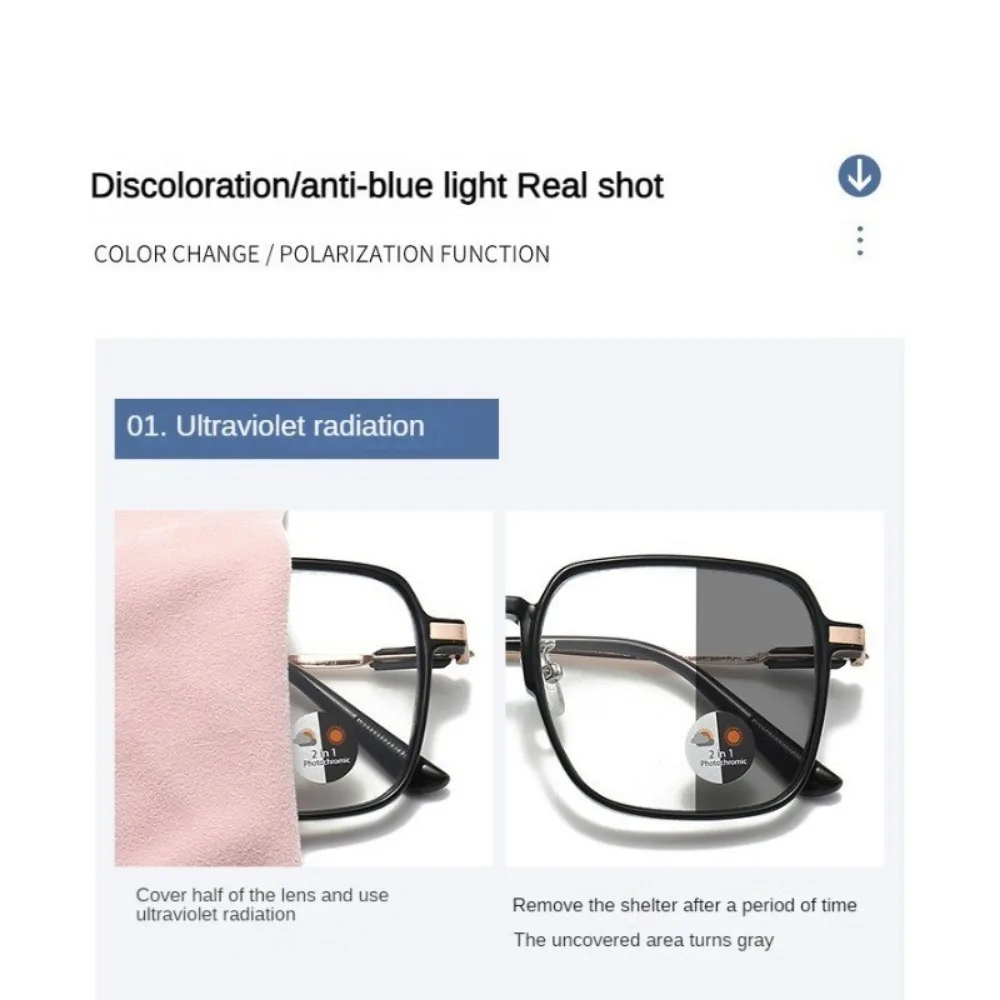 Gafas fotocrom&aacute;ticas antiradiaci&oacute;n Gafas de metal para mujer y hombre