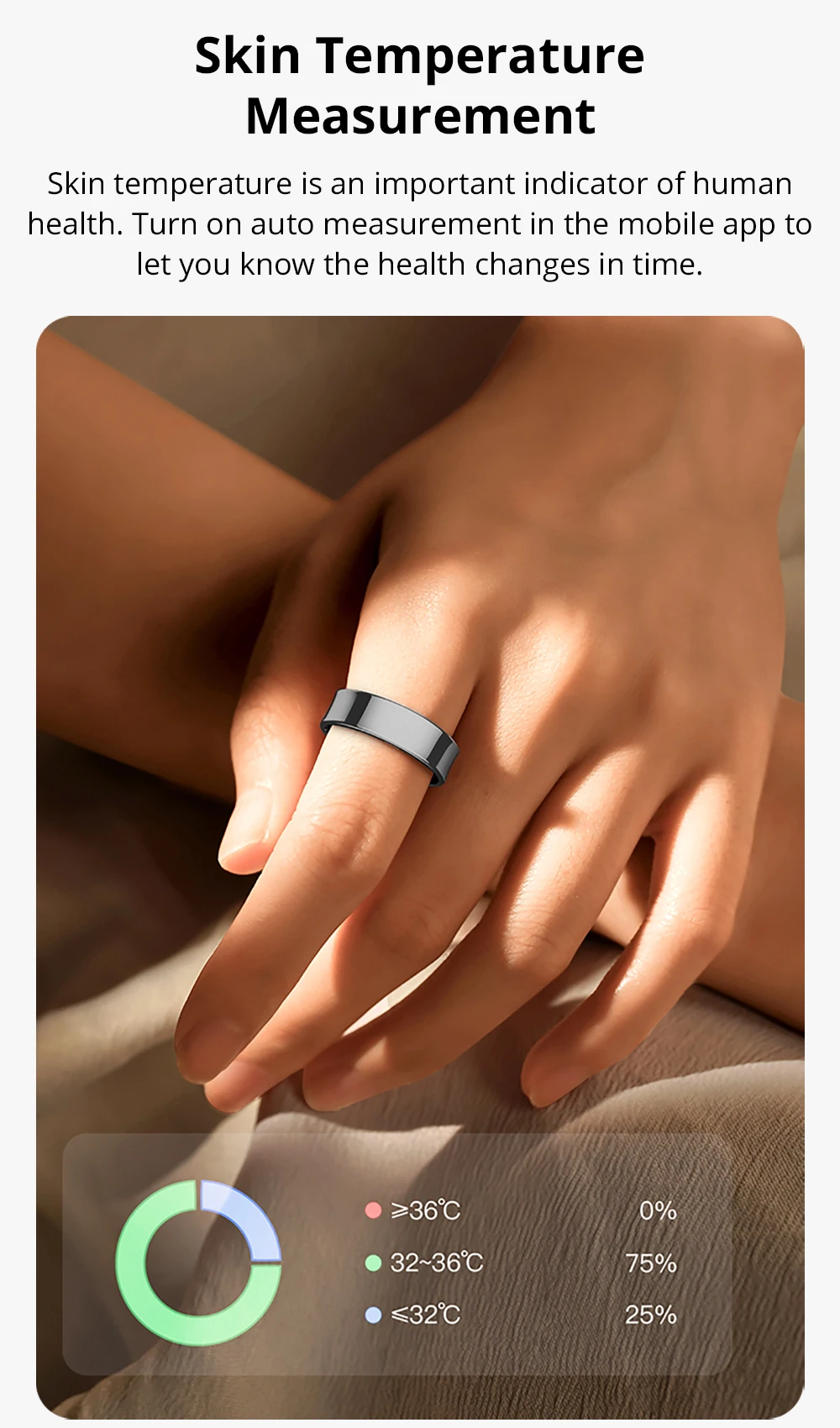 2024 COLMI R09 Smart Ring Hombres Mujeres con estuche de carga, monitor de salud y sue&ntilde;o, monitor de temperatura de la piel, duraci&oacute;n de la bater&iacute;a de 60 d&iacute;as