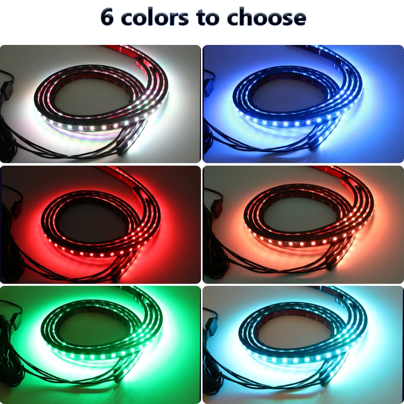 Charssis-tira de luces LED flexibles para coche, Control remoto/aplicaci&oacute;n, luces de ne&oacute;n RGB, ambiente, l&aacute;mpara decorativa autom&aacute;tica