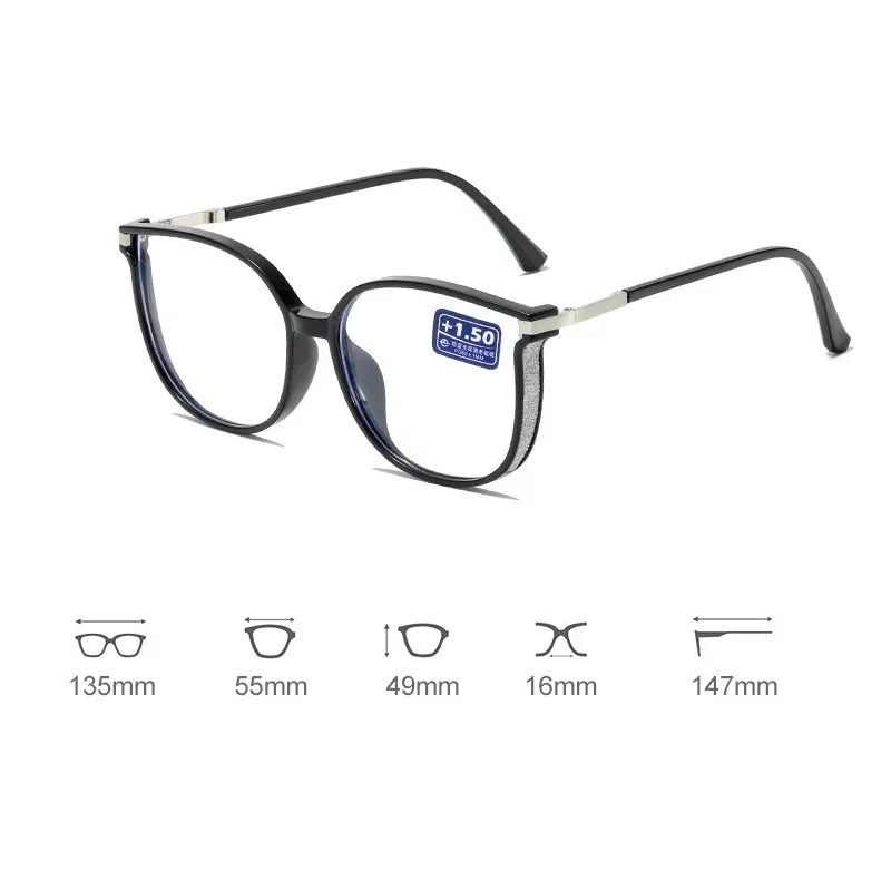 Gafas para presbicia con corte de diamante para hombre y mujer, montura de ojo de gato, gafas de lectura con bloqueo de luz azul, gafas de protecci&oacute;n ocular a la moda