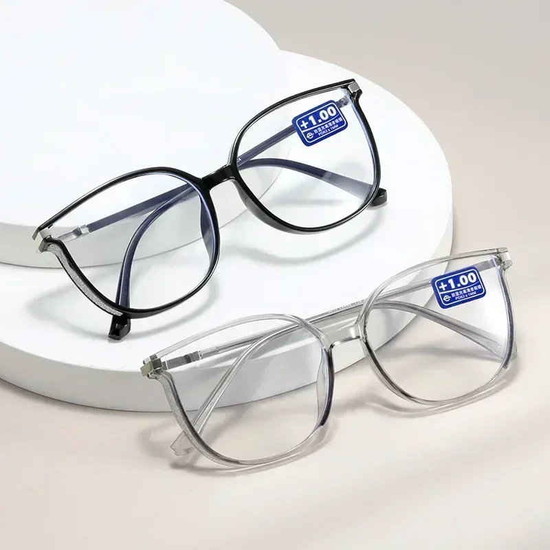 Gafas para presbicia con corte de diamante para hombre y mujer, montura de ojo de gato, gafas de lectura con bloqueo de luz azul, gafas de protecci&oacute;n ocular a la moda