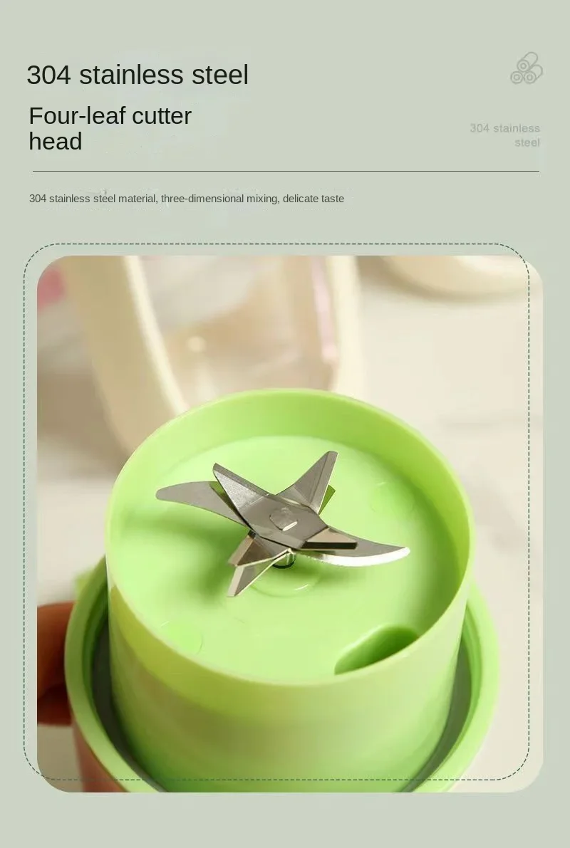 Licuadora port&aacute;til recargable por USB, licuadora de tama&ntilde;o Personal, m&aacute;quinas exprimidoras, taza para batidos y batidos, Mini taza mezcladora de frutas