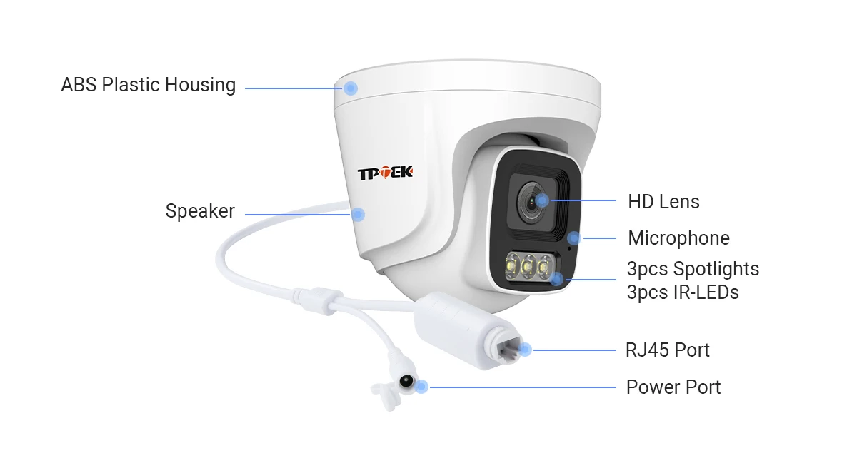 C&aacute;mara IP de 5MP POE vigilancia interior H.265 Audio bidireccional CCTV c&aacute;mara de visi&oacute;n nocturna a Color para sistema POE XMEye Pro c&aacute;mara iCSee