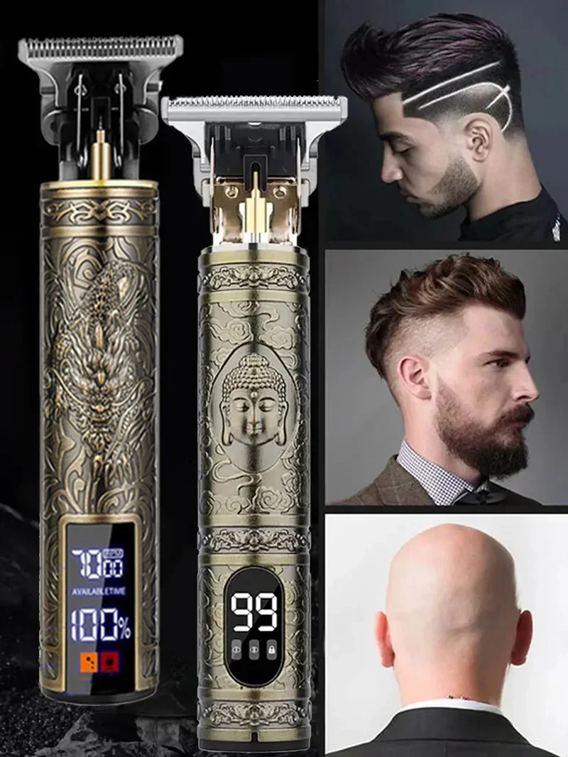Cortadora de peluquero USB 2025 - Kit de cortadora de pelo recargable inalámbrico/LCD de 0 mm de grado profesional con cortadora de pelo con diseño de dragón/buda Cortadora de peluquero USB 2025 - Kit de cortadora de pelo recargable inalámbrico/LCD de 0 mm de grado profesional con cortadora de pelo con diseño de dragón/buda