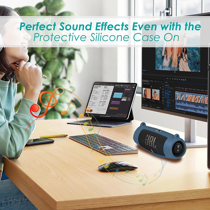 Nueva funda de Altavoz Bluetooth, funda de silicona suave con correa, mosquet&oacute;n para JBL Charge 5, bolsa de Altavoz Bluetooth inal&aacute;mbrico
