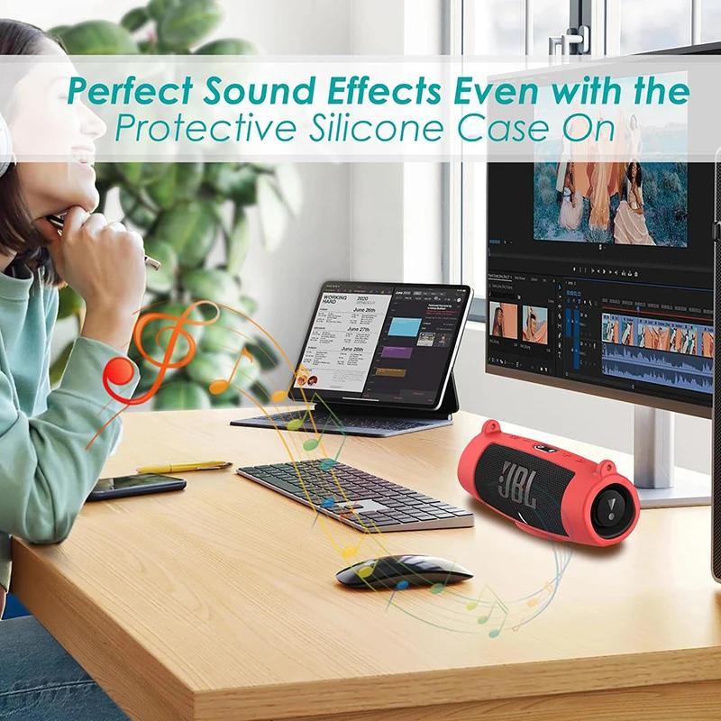 Nueva funda de Altavoz Bluetooth, funda de silicona suave con correa, mosquet&oacute;n para JBL Charge 5, bolsa de Altavoz Bluetooth inal&aacute;mbrico