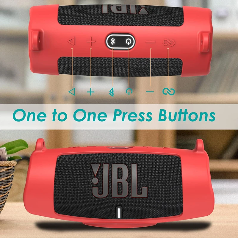 Nueva funda de Altavoz Bluetooth, funda de silicona suave con correa, mosquet&oacute;n para JBL Charge 5, bolsa de Altavoz Bluetooth inal&aacute;mbrico