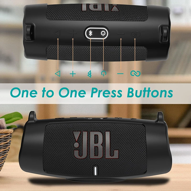 Nueva funda de Altavoz Bluetooth, funda de silicona suave con correa, mosquet&oacute;n para JBL Charge 5, bolsa de Altavoz Bluetooth inal&aacute;mbrico
