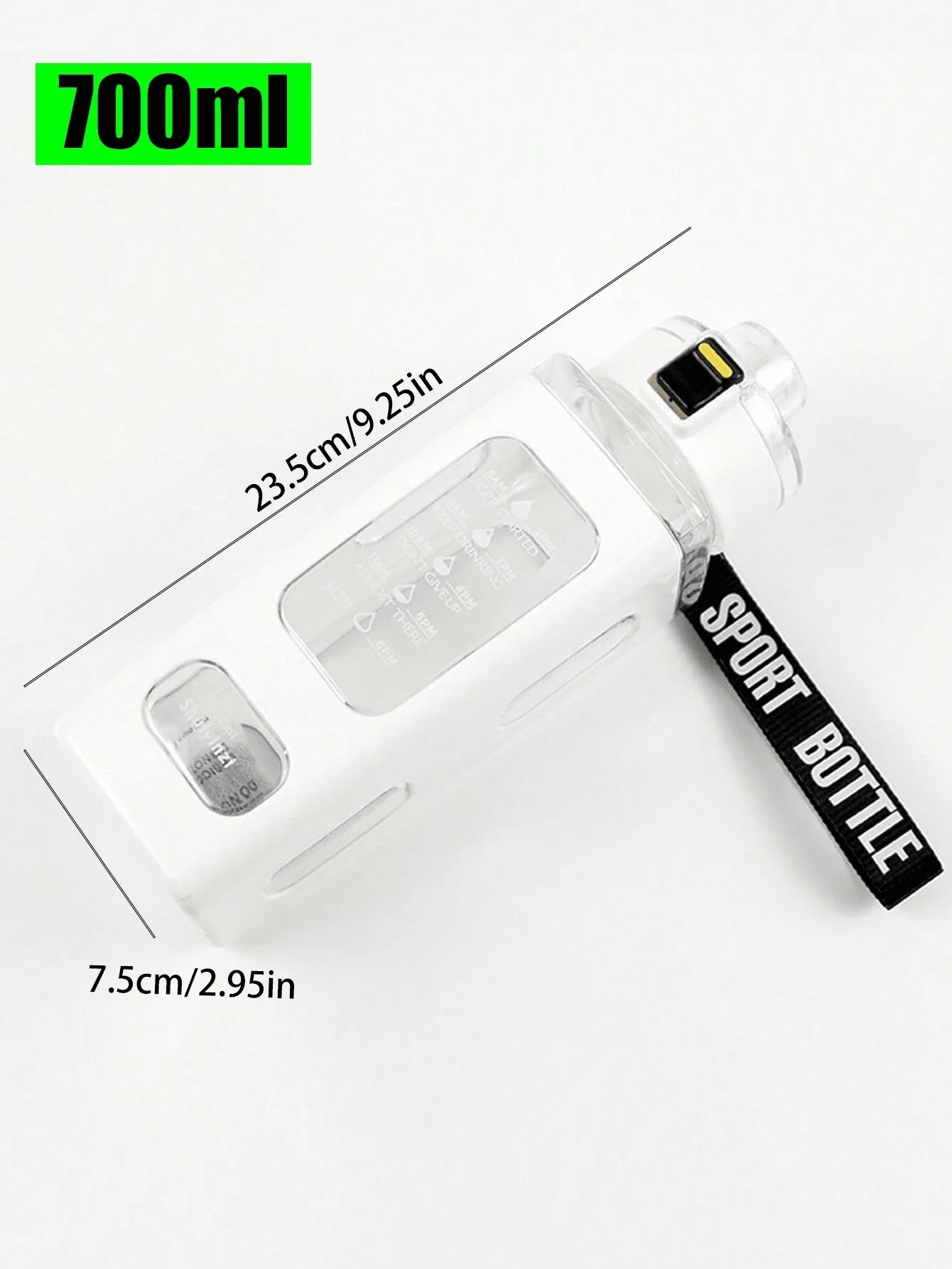 1 botella de agua deportiva blanca de 700 ml, taza para sorber port&aacute;til. &iexcl;Adecuado para deportes al aire libre, ciclismo y transporte!