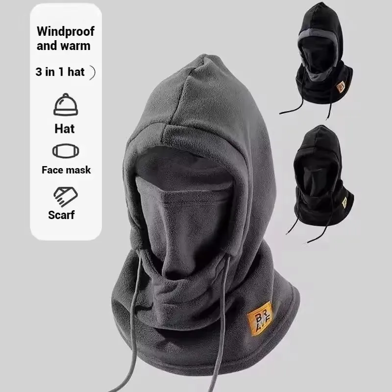 Gorro de c&aacute;lido invierno con m&aacute;scara y calentador de cuello Pasamonta&ntilde;as 3 en 1 a prueba de viento para hombres y mujeres Gorro enmascarado Ciclismo Protecci&oacute;n contra el clima fr&iacute;o