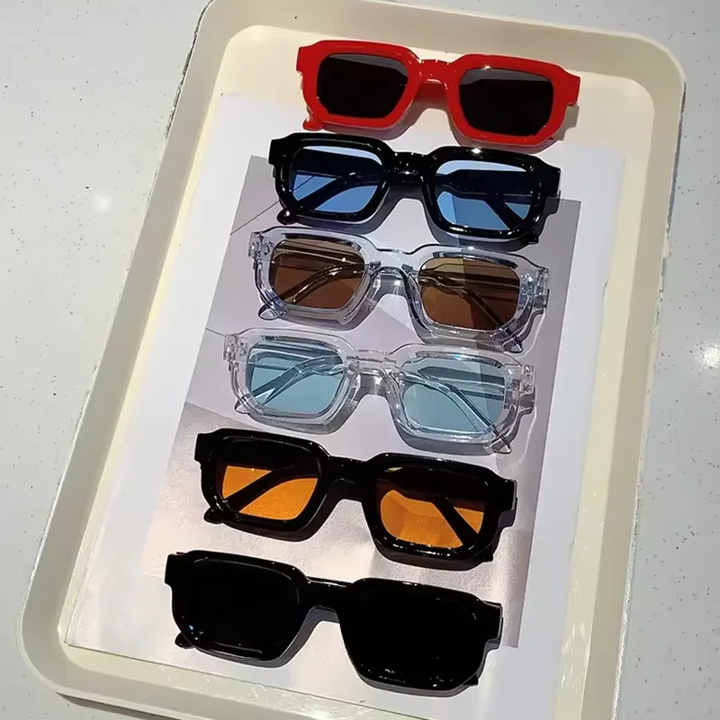 Nuevas gafas de sol con montura rectangular Vintage para hombre, gafas de sol Retro a la moda, gafas de dise&ntilde;o de marca de lujo, gafas UV400 para mujer