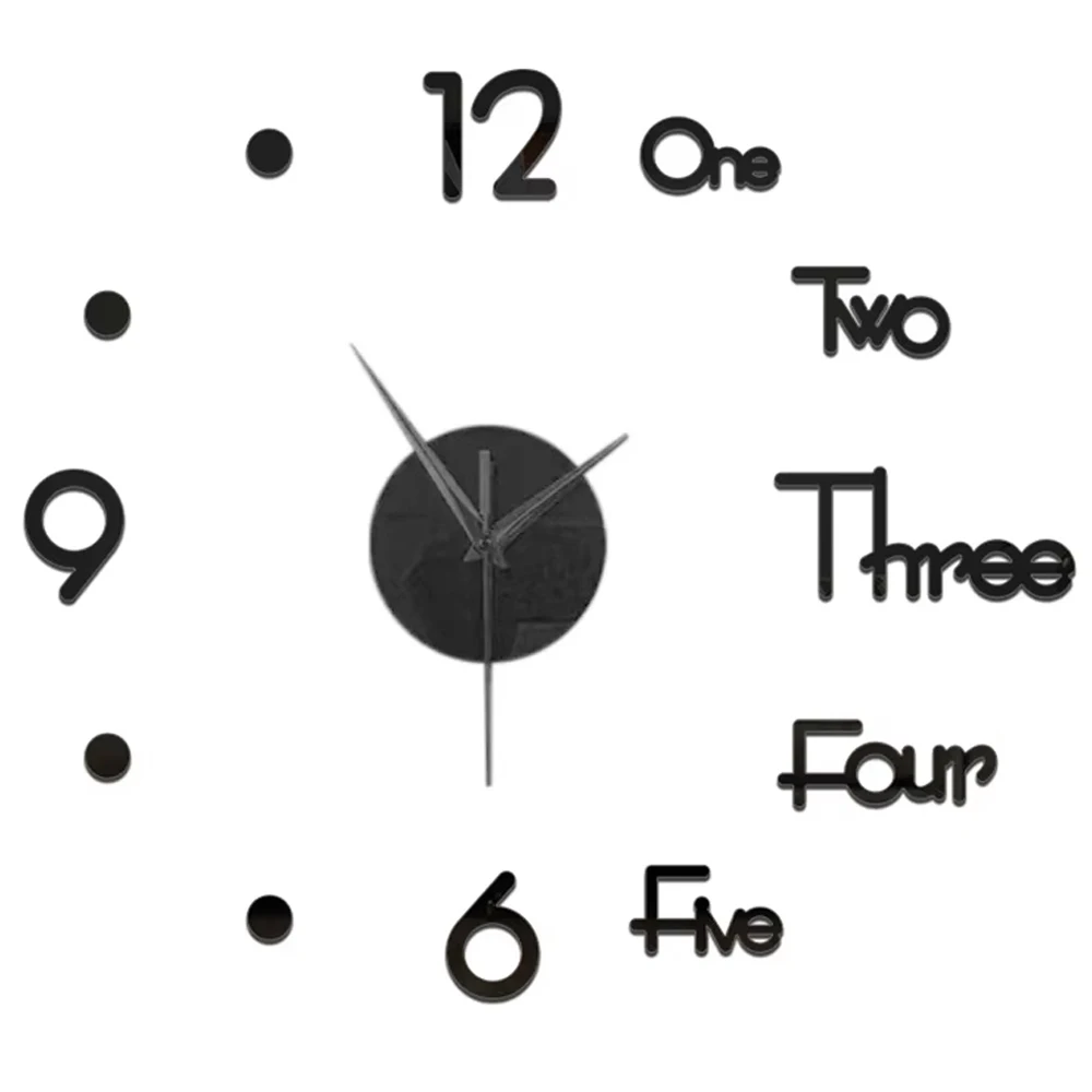 Reloj de pared 3D DIY, relojes de pared grandes, pegatinas de espejo acr&iacute;lico para sala de estar moderna, reloj de cuarzo autoadhesivo, decoraci&oacute;n silenciosa para el hogar