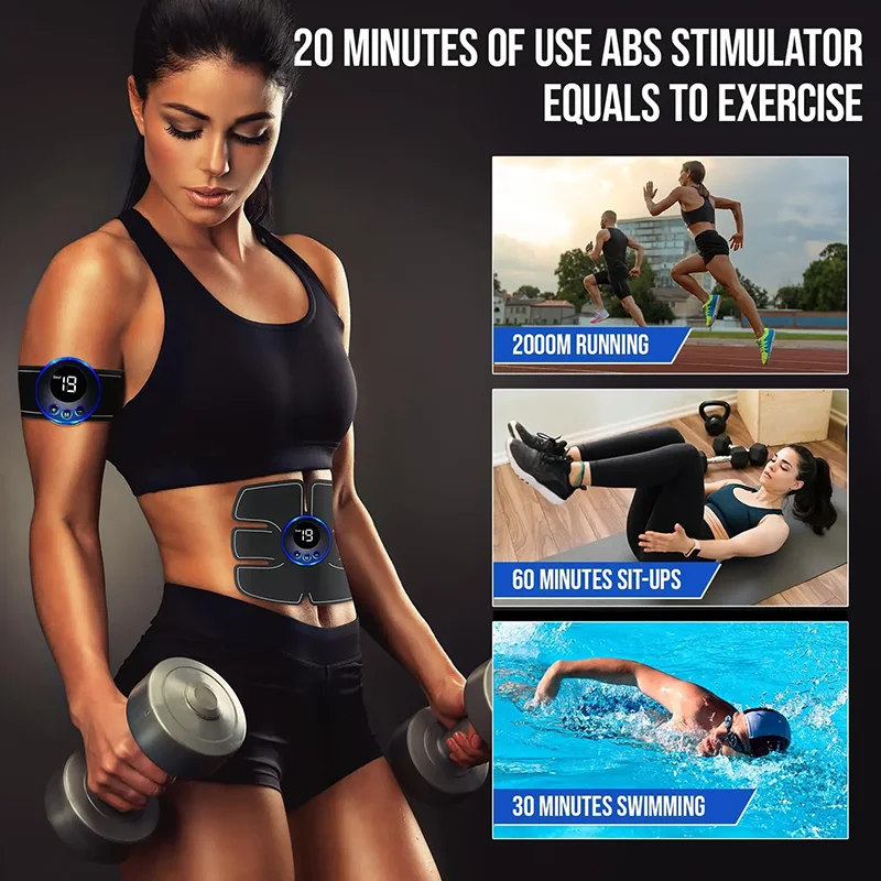 Estimulador muscular Abdominal EMS el&eacute;ctrico para brazo, pierna, espalda, cuerpo, adelgazante, Gel de repuesto para p&eacute;rdida de peso, masajeador de Fitness