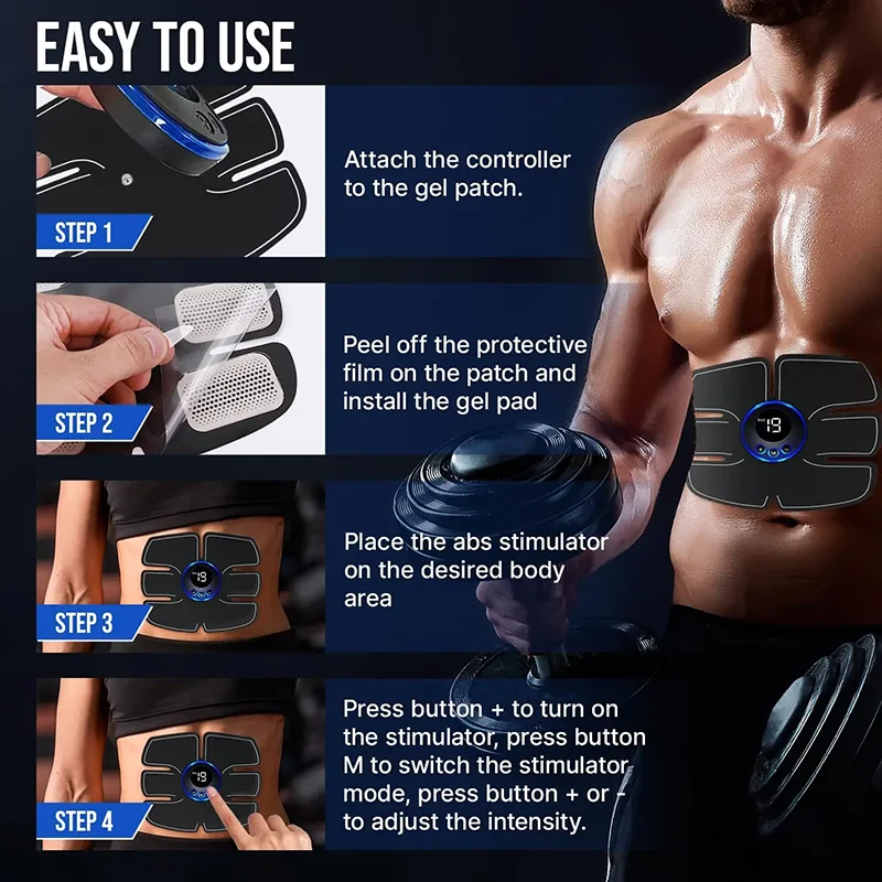 Estimulador muscular Abdominal EMS el&eacute;ctrico para brazo, pierna, espalda, cuerpo, adelgazante, Gel de repuesto para p&eacute;rdida de peso, masajeador de Fitness