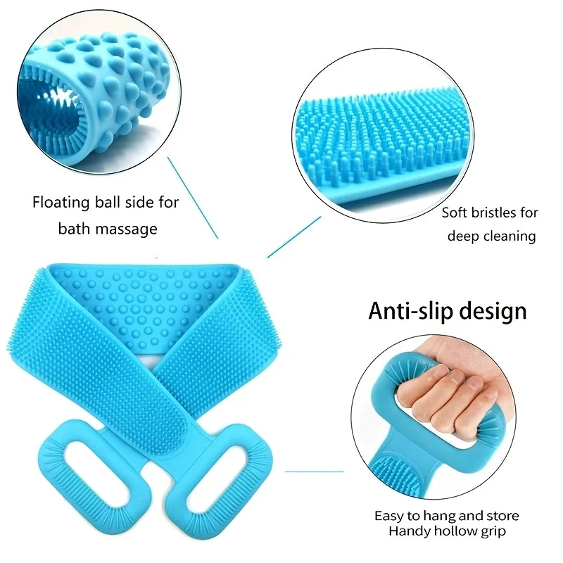 Depurador corporal para frotar la espalda, masaje, ducha, depurador extendido, cepillos para limpiar la piel, esponja corporal, cepillos de silicona, toallas de ba&ntilde;o