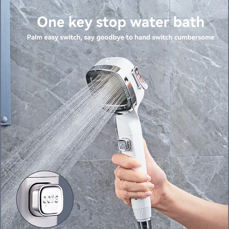 Cabezal de Ducha para Xiaomi, 4 Modos, Manual, con Bot&oacute;n de Paro de Agua, Masaje, Alta Presi&oacute;n, Filtro ABS, Accesorios de Ba&ntilde;o