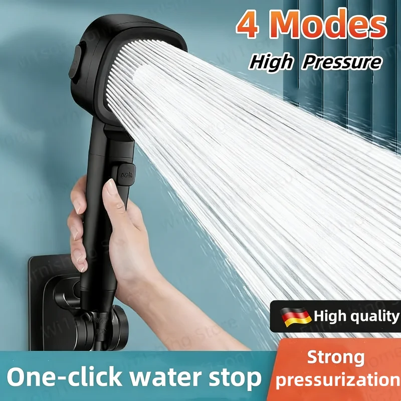 Cabezal de Ducha para Xiaomi, 4 Modos, Manual, con Bot&oacute;n de Paro de Agua, Masaje, Alta Presi&oacute;n, Filtro ABS, Accesorios de Ba&ntilde;o