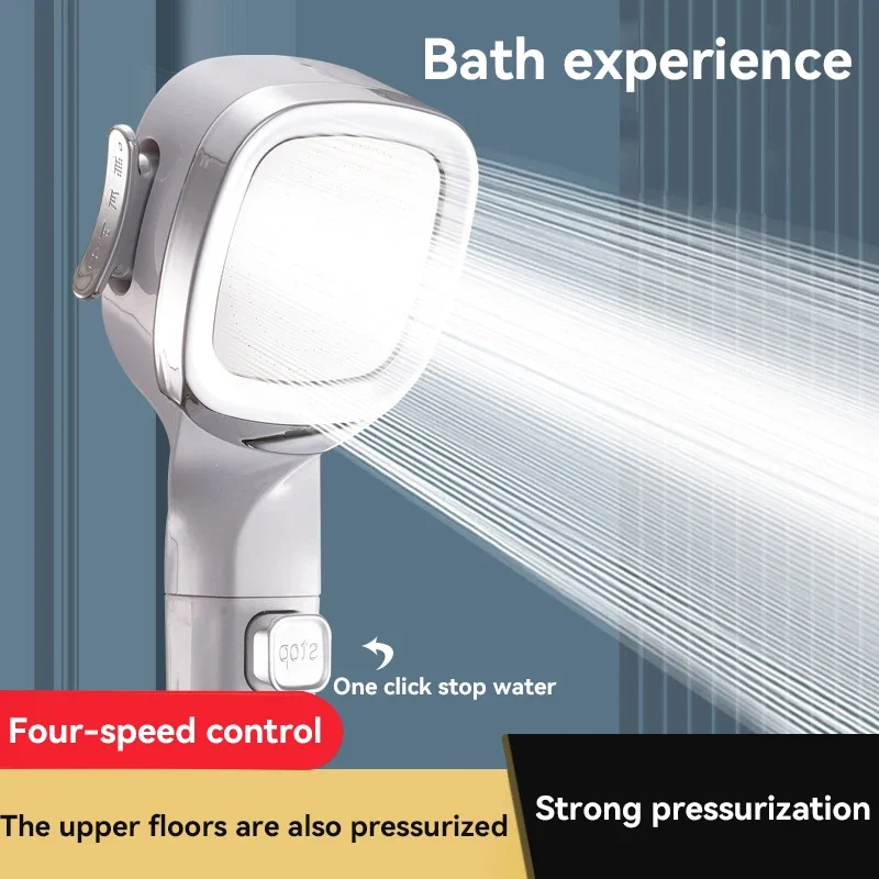 Cabezal de Ducha para Xiaomi, 4 Modos, Manual, con Bot&oacute;n de Paro de Agua, Masaje, Alta Presi&oacute;n, Filtro ABS, Accesorios de Ba&ntilde;o