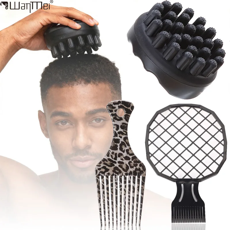 Juego de Herramientas de Peinado profesional, peine para rizar el cabello Afro, cepillo para desenredar rastas, cuidado del cabello, Kit de peluquer&iacute;a trenzado, 1/2/3 piezas