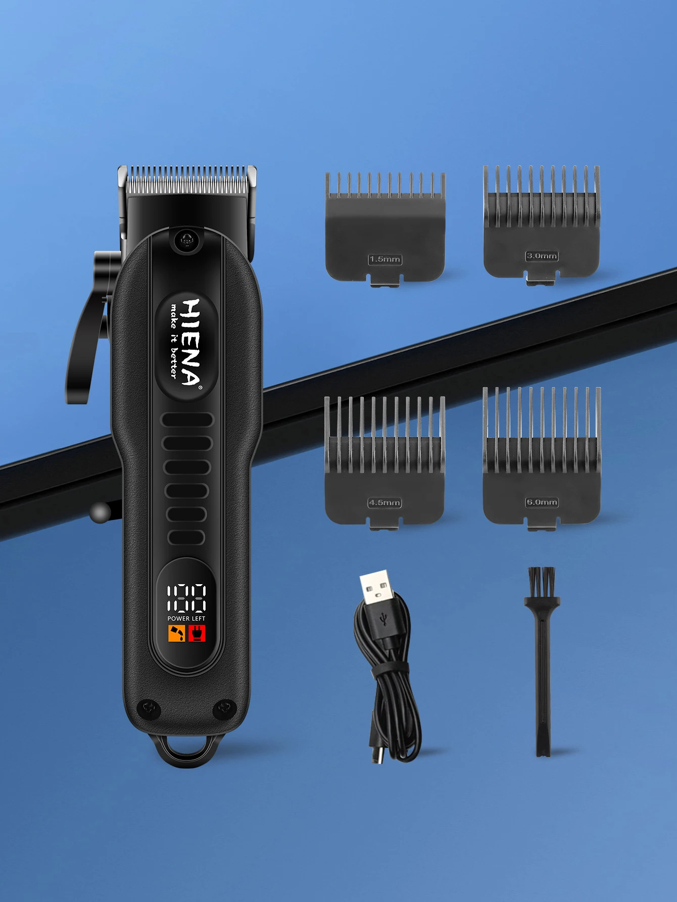 Cortadora de pelo el&eacute;ctrica profesional para peluquero, pantalla LED, cortadora de carga UBS, potente herramienta cortadora de pelo el&eacute;ctrica