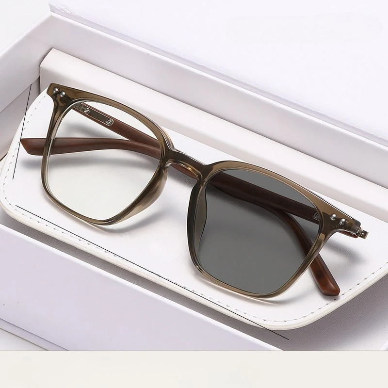 2026 gafas de lectura fotocrom&aacute;ticas de moda para mujer, montura cuadrada que cambia de color, presbicia, gafas de sol Anti-UV Vintage para hombres 0 + 1,0 + 4,0