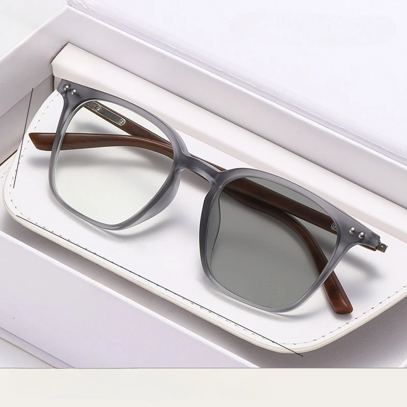 2026 gafas de lectura fotocrom&aacute;ticas de moda para mujer, montura cuadrada que cambia de color, presbicia, gafas de sol Anti-UV Vintage para hombres 0 + 1,0 + 4,0