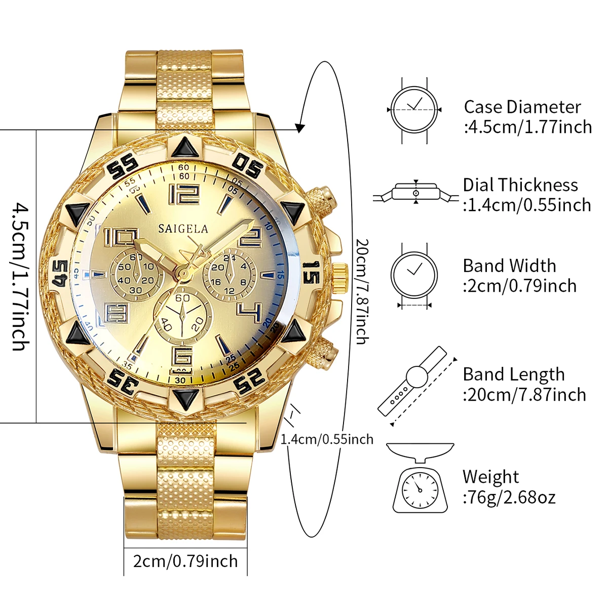 4 unids/set de relojes de acero inoxidable a la moda para Hombre, Reloj de pulsera de cuarzo de lujo, conjunto de joyer&iacute;a para Hombre (caja no incluida)