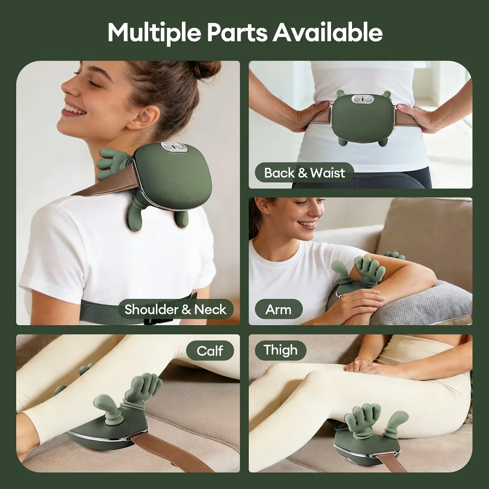 Masajeador bi&oacute;nico 4D para dedos, cuello y hombros, inal&aacute;mbrico, Trapecio Cervical, masaje para amasar, chal, Motor sin escobillas, masajeador de cuello