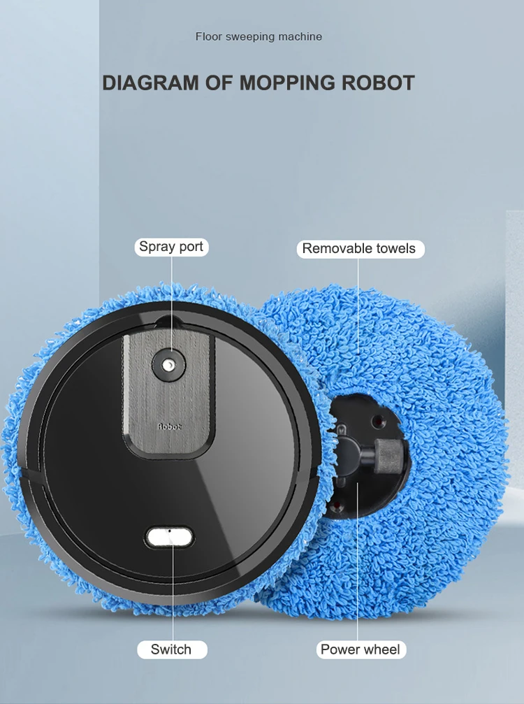 Robot Aspirador Inteligente con Funci&oacute;n de Fregado en Seco y H&uacute;medo, Recargable, Electrodom&eacute;stico con Pulverizador Humidificador