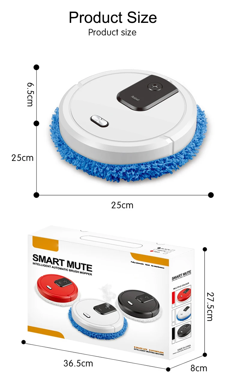 Robot Aspirador Inteligente con Funci&oacute;n de Fregado en Seco y H&uacute;medo, Recargable, Electrodom&eacute;stico con Pulverizador Humidificador