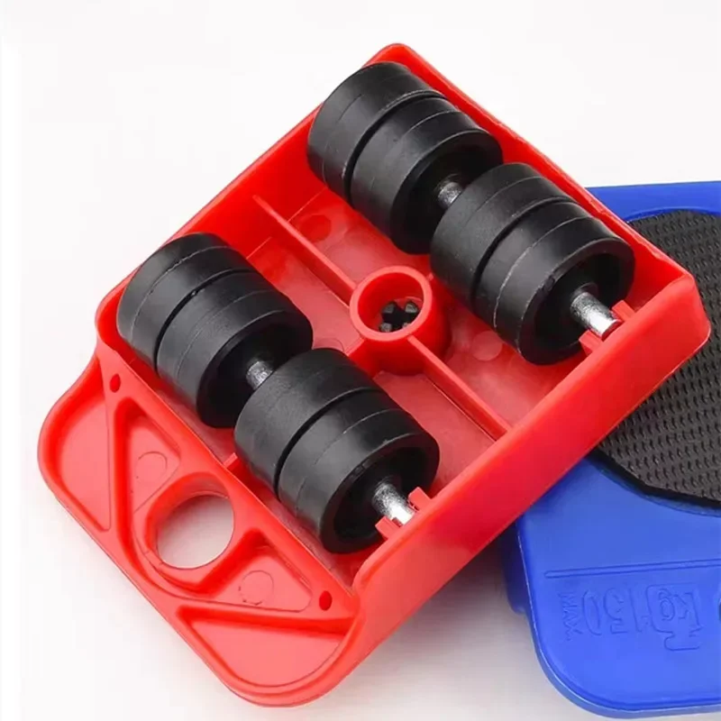 Juego de Herramientas para Mover Muebles, Rodillos de Transporte, Barra con Ruedas para Levantar y Mover Objetos Pesados, Herramienta Manual