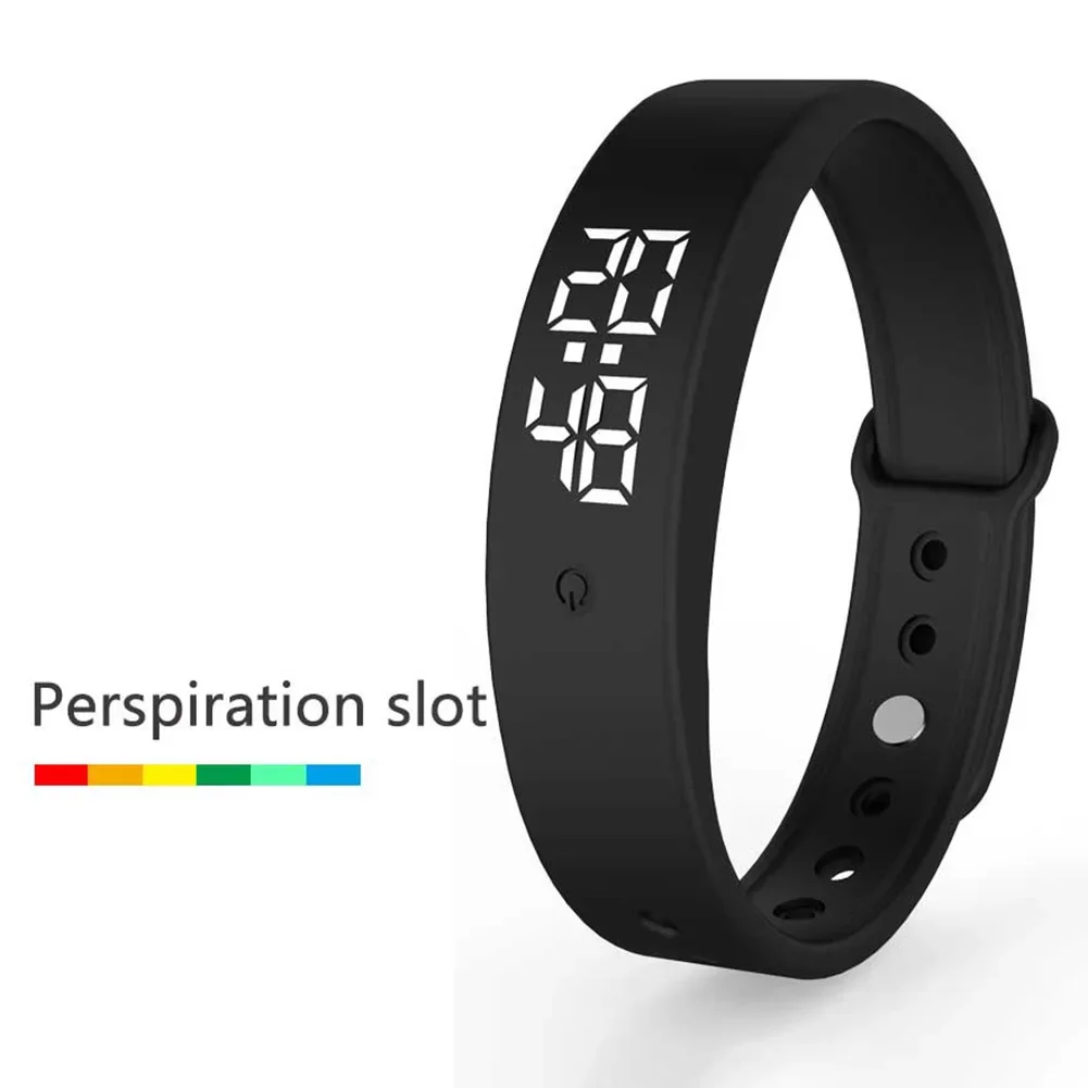 Pulsera inteligente Digital LED, reloj inteligente resistente al agua con Monitor de temperatura corporal, banda inteligente, recordatorio de alarma de vibraci&oacute;n
