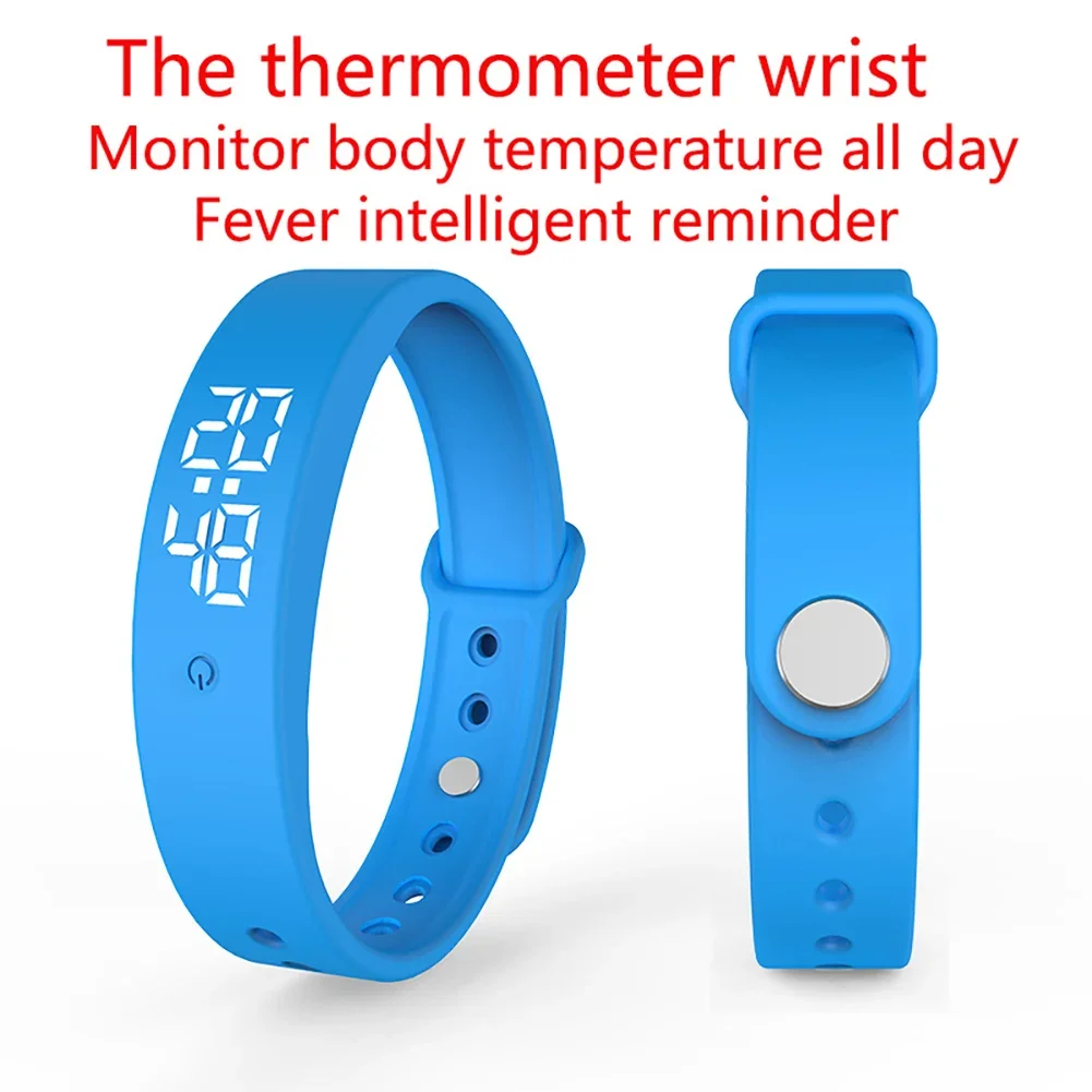 Pulsera inteligente Digital LED, reloj inteligente resistente al agua con Monitor de temperatura corporal, banda inteligente, recordatorio de alarma de vibraci&oacute;n