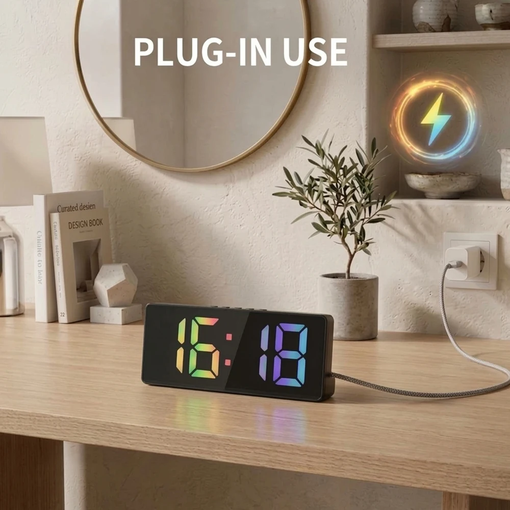 Reloj Despertador Digital con Pantalla Grande y Colorida, F&aacute;cil de Usar, para Dormitorio, Oficina, Cocina, Decoraci&oacute;n del Hogar