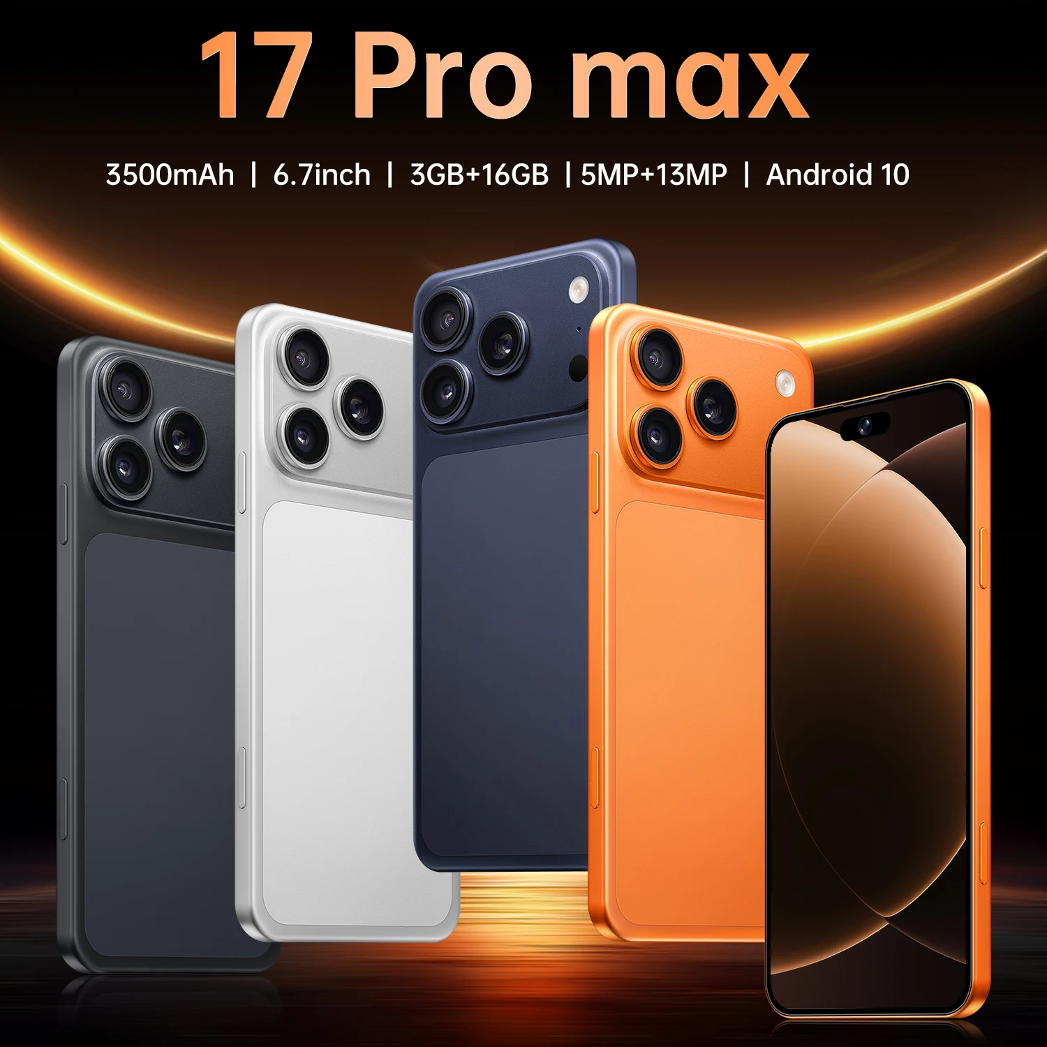 Teléfono Inteligente IVMI Global Vision 17 Pro Max Android con 3 GB de RAM, 16 GB de ROM, Pantalla de 6.7 Pulgadas, Doble SIM, Red 4G, Cámaras de 5+13MP Teléfono Inteligente IVMI Global Vision 17 Pro Max Android con 3 GB de RAM, 16 GB de ROM, Pantalla de 6.7 Pulgadas, Doble SIM, Red 4G, Cámaras de 5+13MP