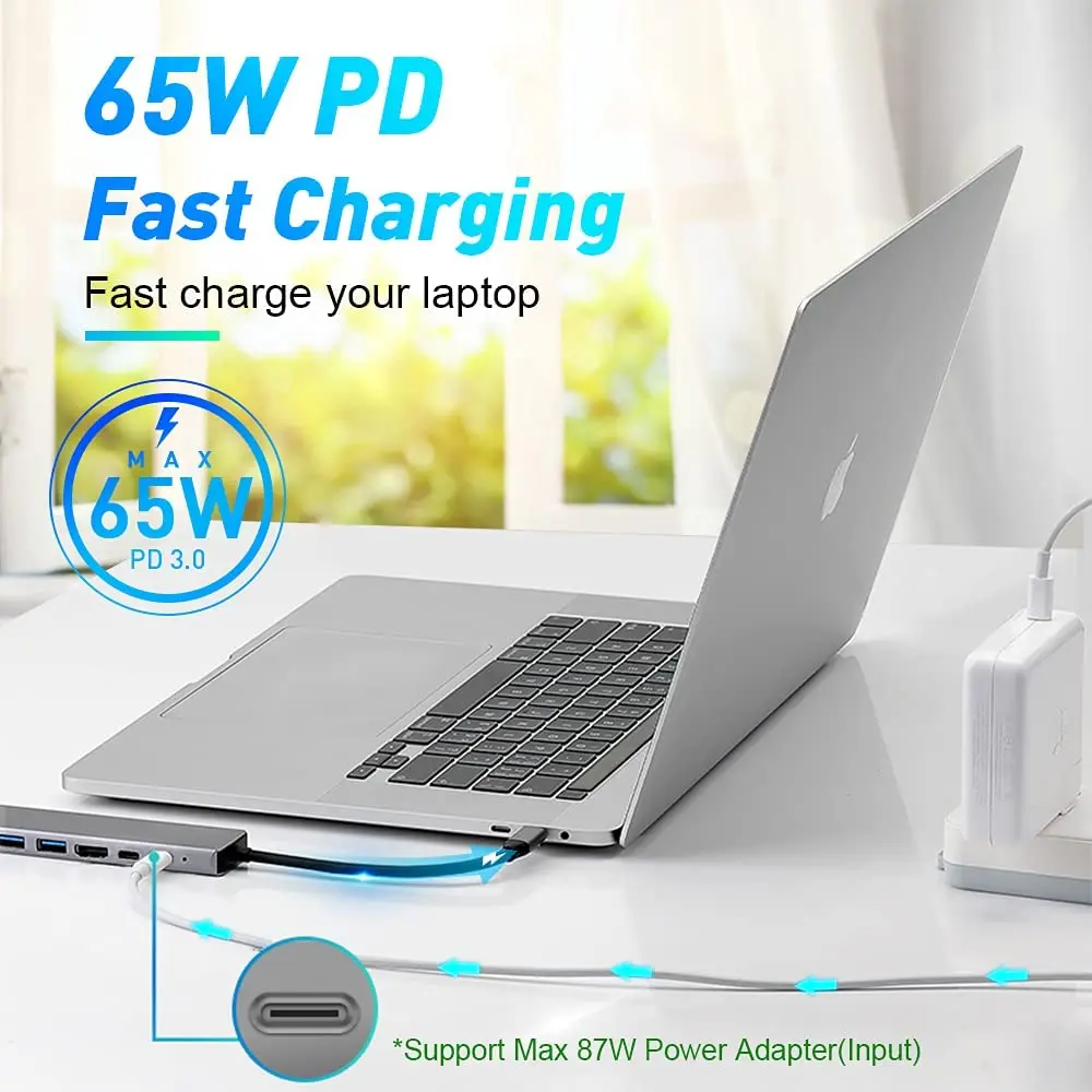 Hub USB 3,0 para ordenador portátil, adaptador para PC, estación de carga PD, RJ45, compatible con HDMI, tarjeta TF/SD, divisor tipo C para portátil Hub USB 3,0 para ordenador portátil, adaptador para PC, estación de carga PD, RJ45, compatible con HDMI, tarjeta TF/SD, divisor tipo C para portátil