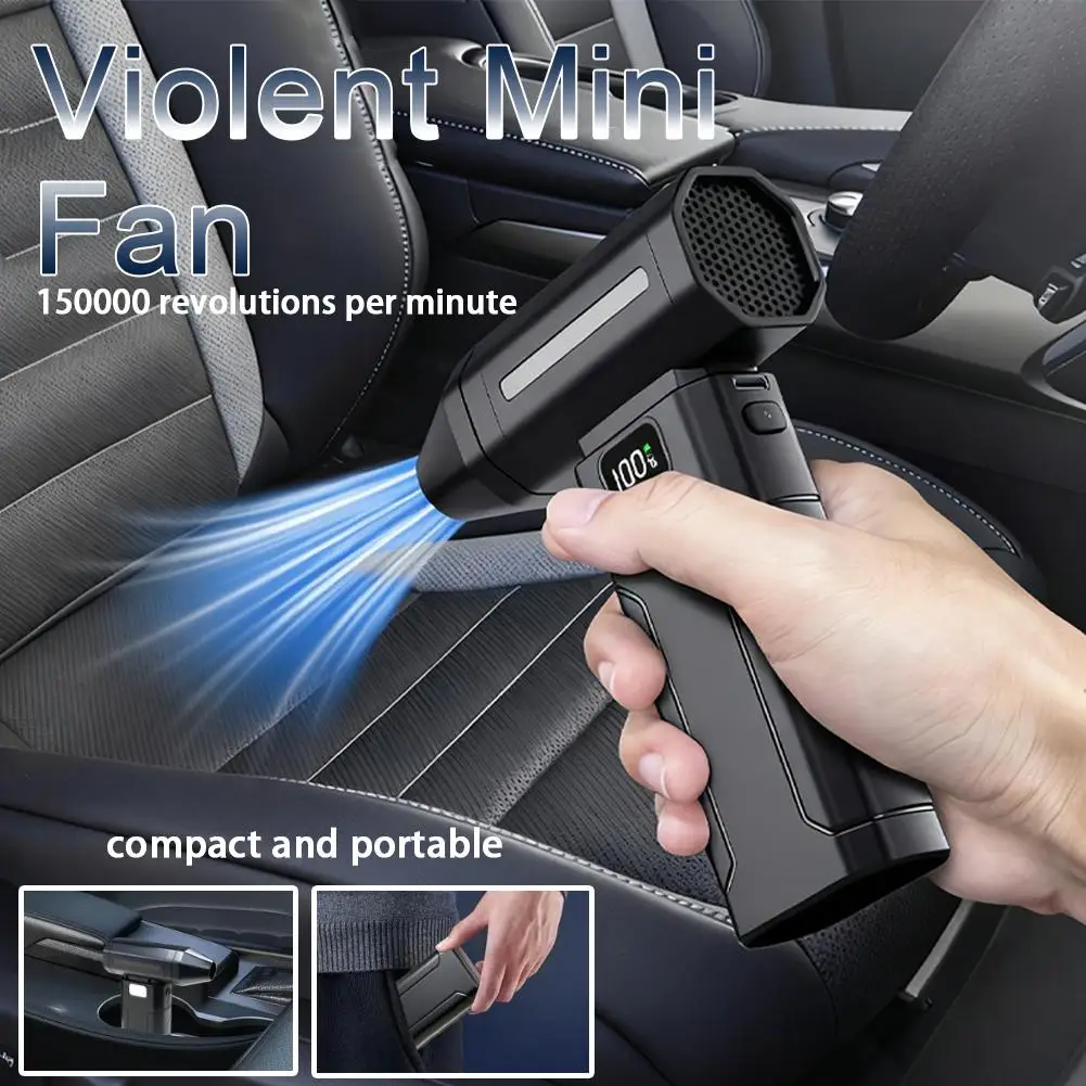 Soplador de ventilador Turbo Jet sin escobillas X8, potente soplador de aire el&eacute;ctrico de 150000RPM, aspiradora, limpiador de polvo port&aacute;til, ventilador violento