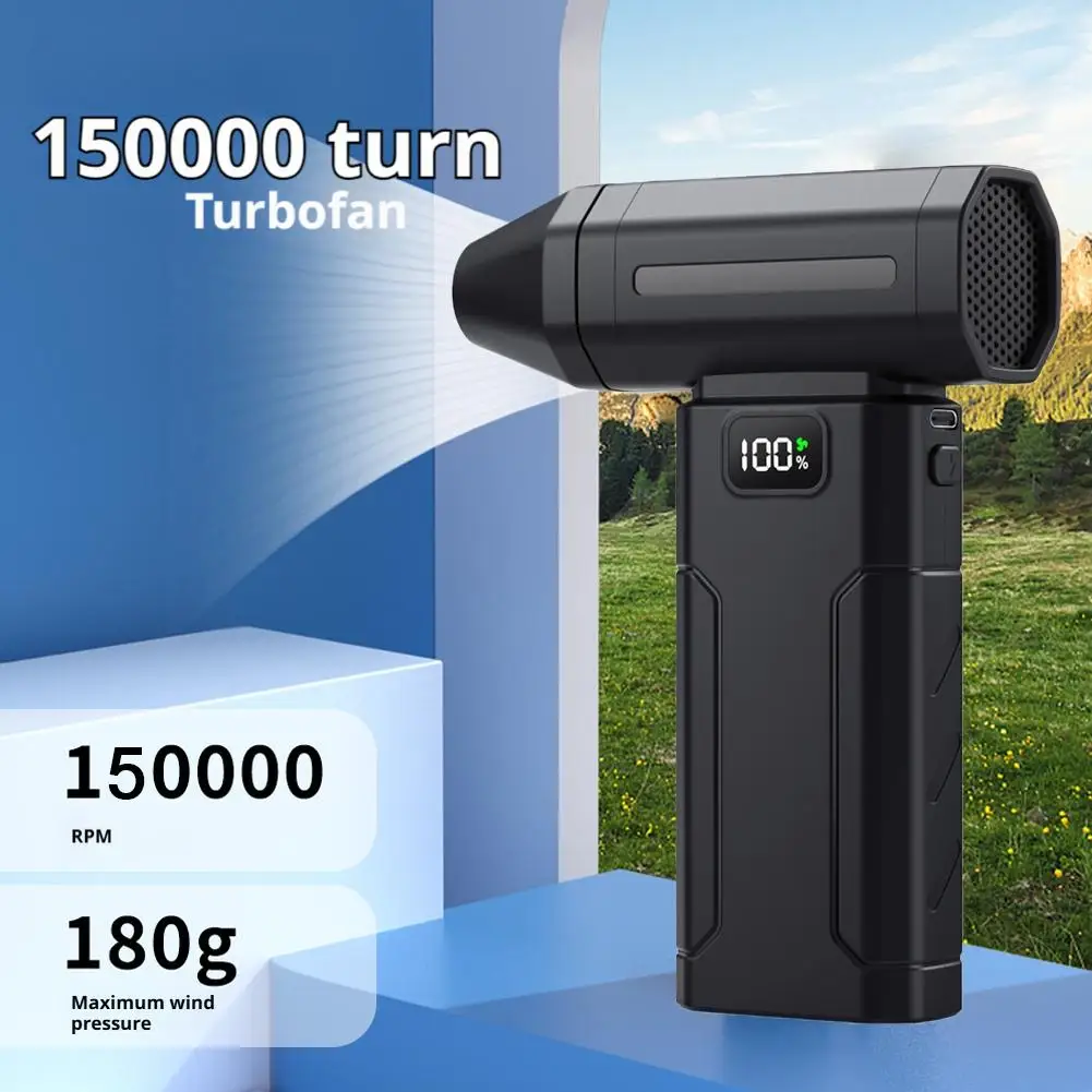 Soplador de ventilador Turbo Jet sin escobillas X8, potente soplador de aire el&eacute;ctrico de 150000RPM, aspiradora, limpiador de polvo port&aacute;til, ventilador violento