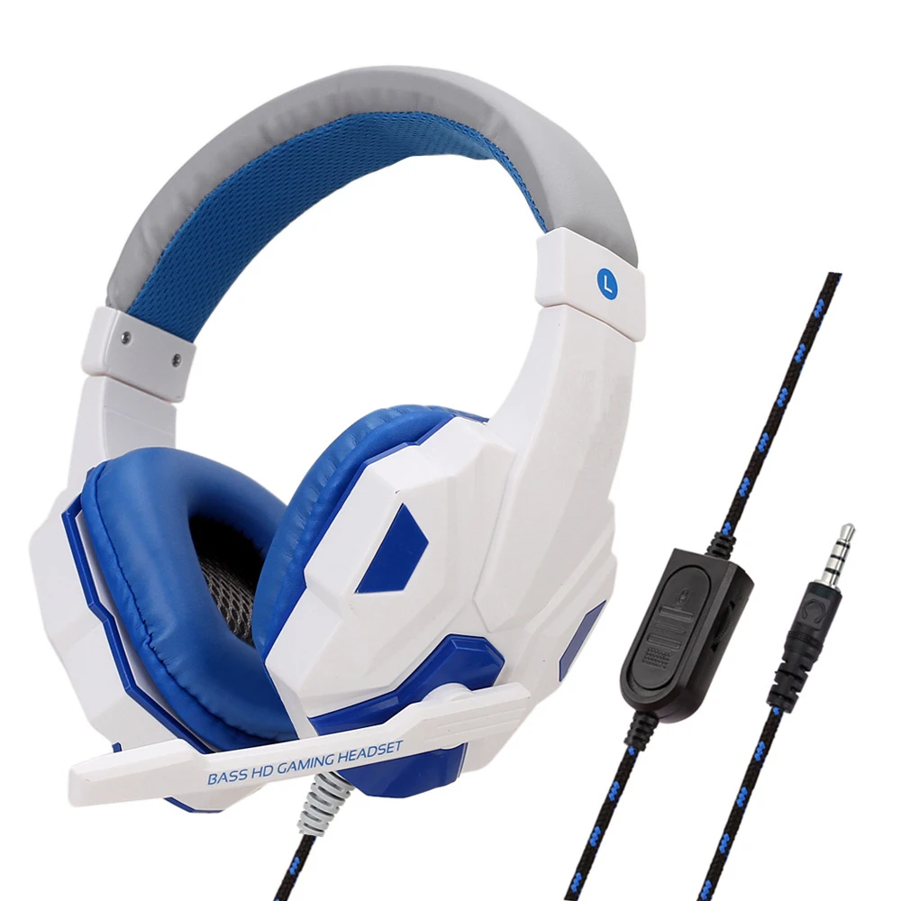 Auriculares con cable para PS4, PS5, Xbox, Smartphone, PC, auriculares para juegos, auriculares ajustables de 120 &deg; con micr&oacute;fono con cancelaci&oacute;n de ruido