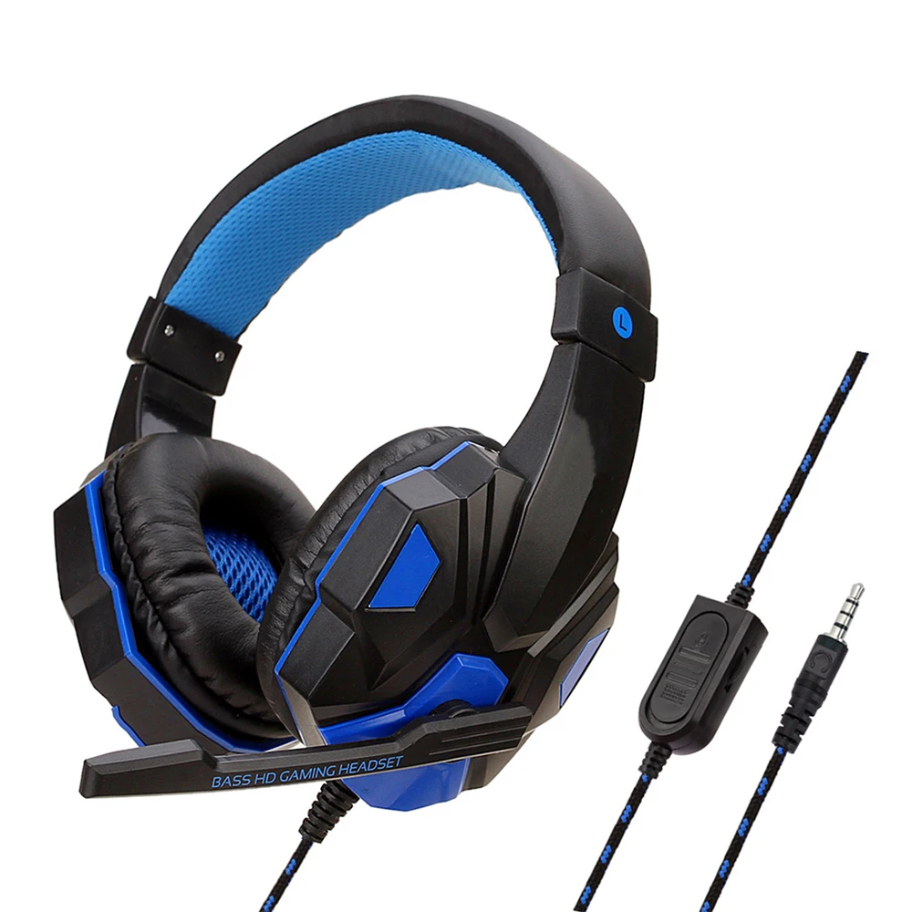 Auriculares con cable para PS4, PS5, Xbox, Smartphone, PC, auriculares para juegos, auriculares ajustables de 120 &deg; con micr&oacute;fono con cancelaci&oacute;n de ruido