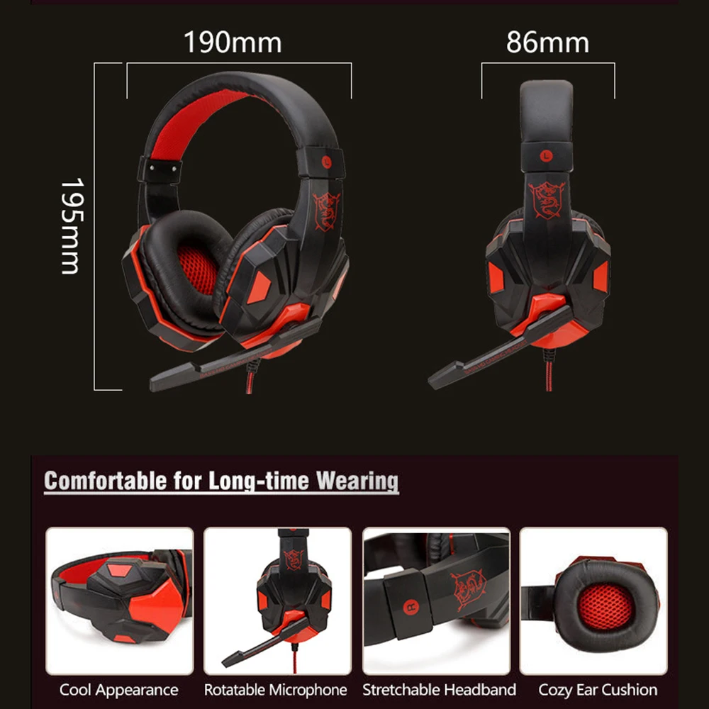 Auriculares con cable para PS4, PS5, Xbox, Smartphone, PC, auriculares para juegos, auriculares ajustables de 120 &deg; con micr&oacute;fono con cancelaci&oacute;n de ruido
