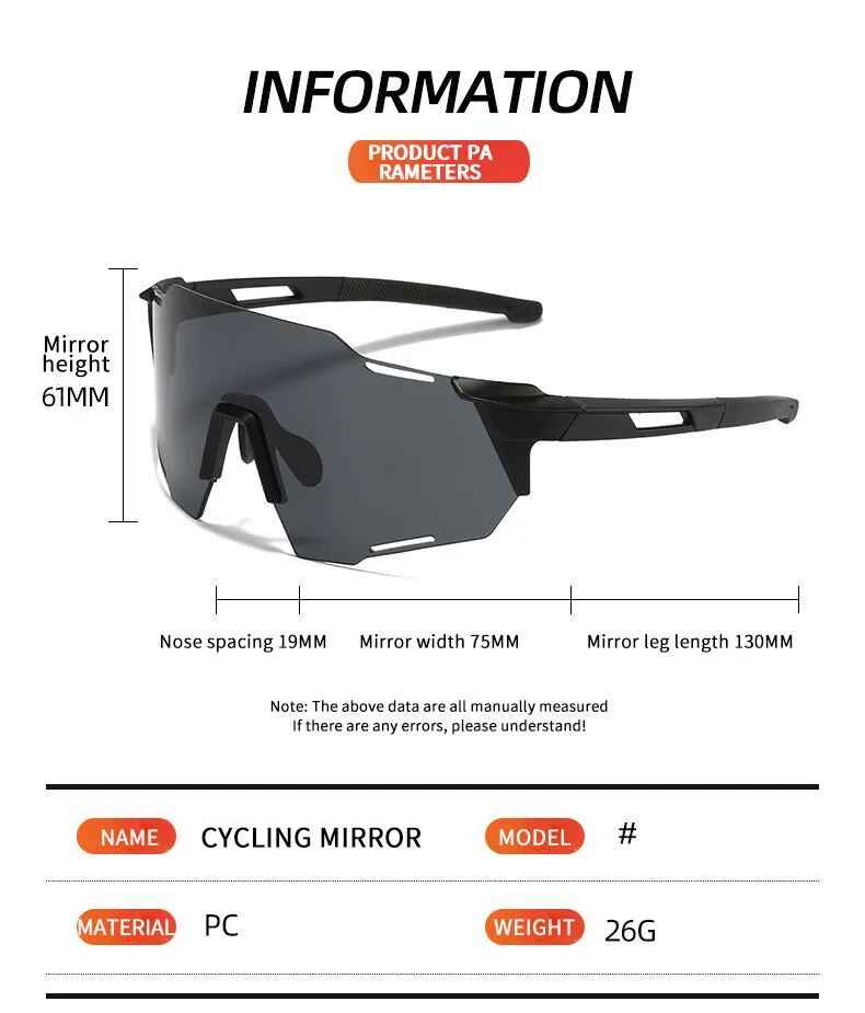 Gafas de sol de ciclismo con protecci&oacute;n UV400, gafas deportivas de moda a prueba de viento, gafas de sol c&oacute;modas Unisex para pesca y senderismo